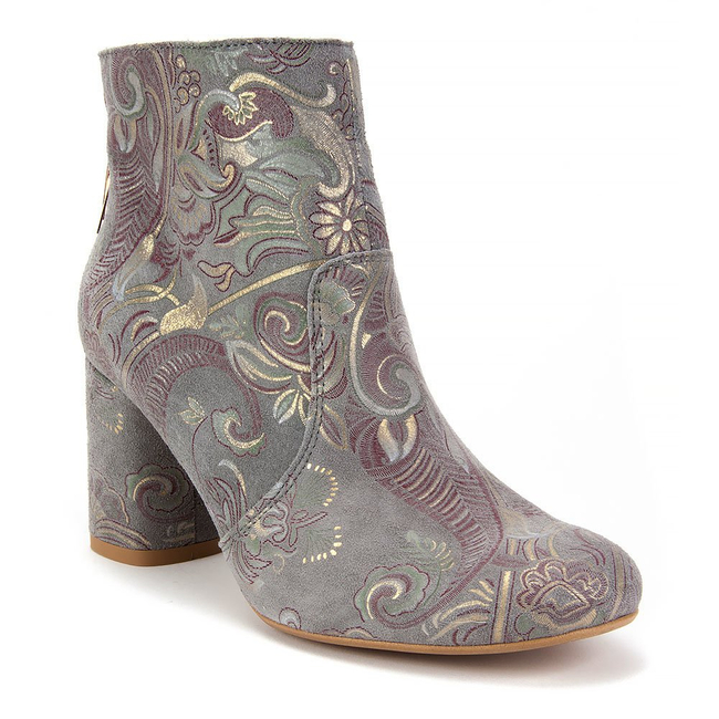 Ankle boots Lemar 30044 Embroidery Grey