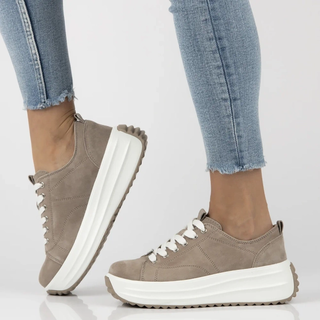 Skórzane sneakersy Filippo DP6795/25 BE beżowe