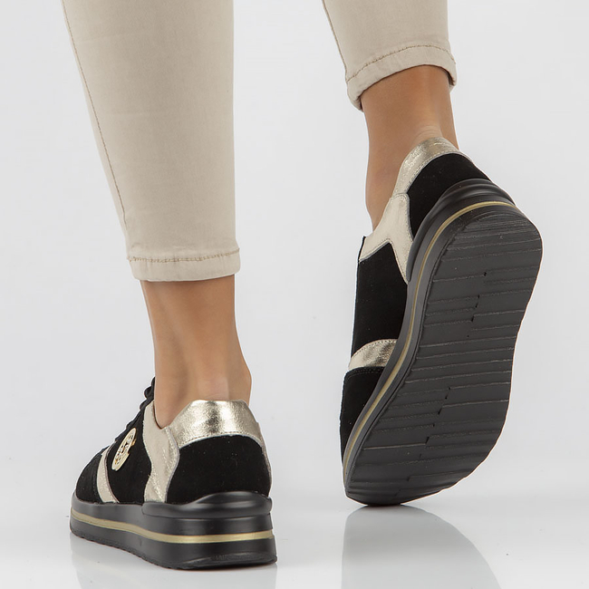 Leather sneakers Filippo DP3544/22 BK black