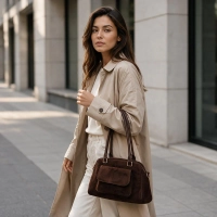 Dark brown handbag Ines