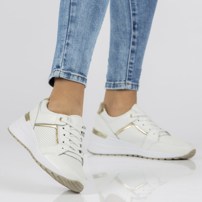 Skórzane sneakersy Filippo DP2003/21 WH białe