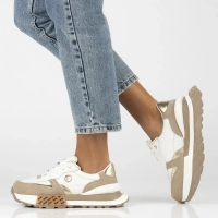 Leather sneakers Filippo DP6733/25 WH BE white beige