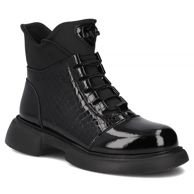 Skórzane botki Filippo DBT7295/25 BK czarne