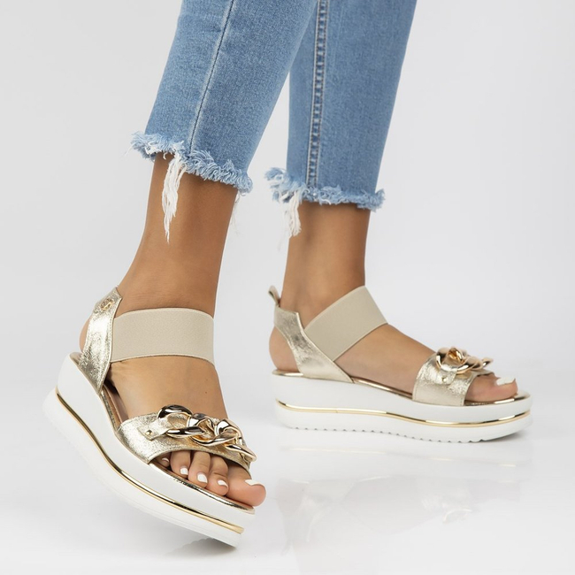 Skórzane sandały Filippo 104 złote