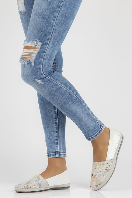 Leather shoes Filippo DP031/22 WH YL white