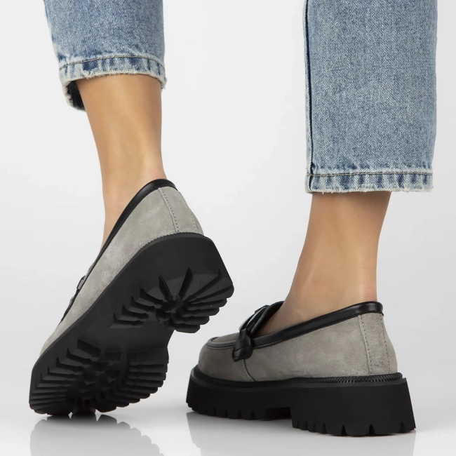 Leather shoes Filippo DP6486/24 GR grey