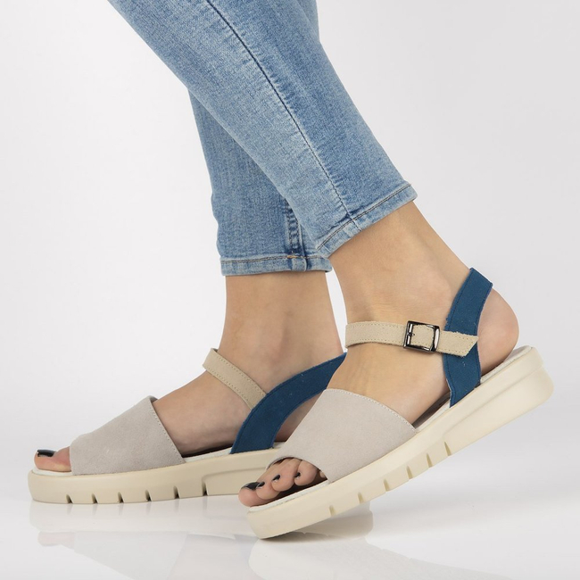 Leather sandals Filippo DS2021/21 GR gray