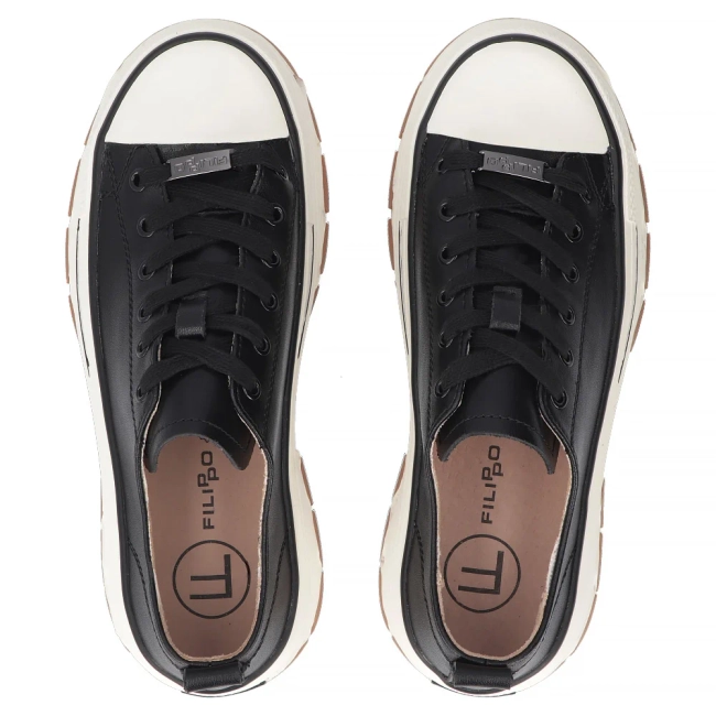 Leather sneakers Filippo DP7501/26 BK black