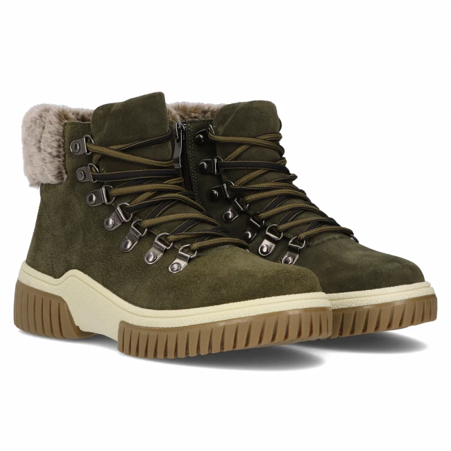 Leather ankle boots DBT6489/24 KH khaki