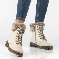 Leather ankle boots Remonte D0B74-80 beige