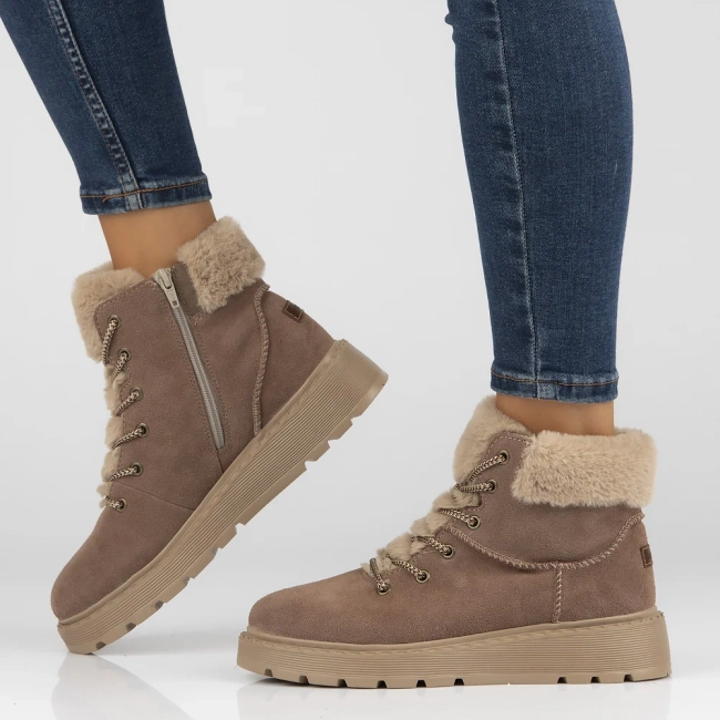 Leather ankle boots Rieker 70402-24 brown