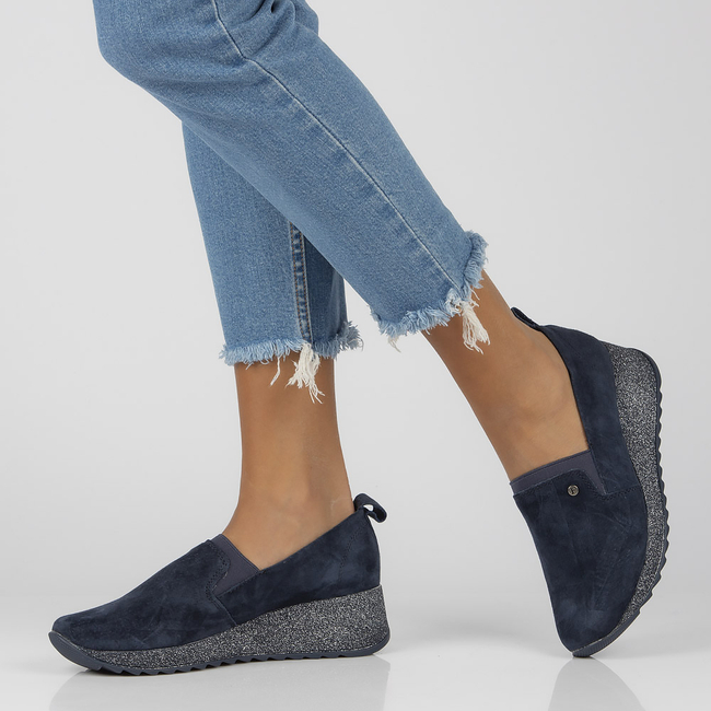 Leather sneakers Filippo DP1500/21 NV navy blue