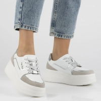 Leather sneakers Filippo DP6805/25 WH white