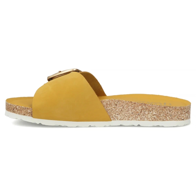 Skórzane klapki Yokono JERBA-114 NOBUCK CITRON żółte