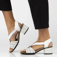Leather sandals Rieker 64677-80 white