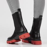 Botki Filippo 6808 czarno-czerwone