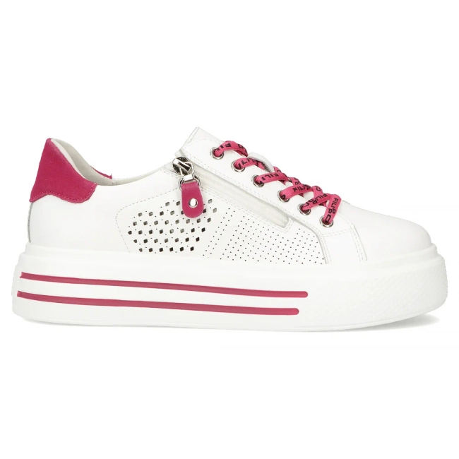 Skórzane sneakersy Filippo DP6704/25 WH FH białe