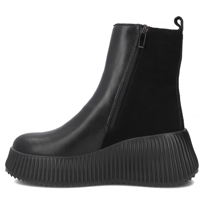 Leather platform ankle boots Filippo DBT7268/26 BK black
