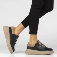 Skórzane sneakersy Filippo DP7982/26 BK czarne