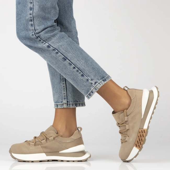 Skórzane sneakersy Filippo DP6802/25 BE beżowe