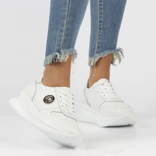 Leather Sneakers Filippo DP3547/23 WH white