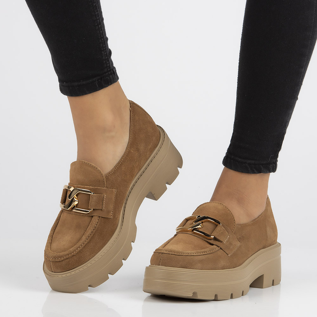 Leather shoes 20086 brown