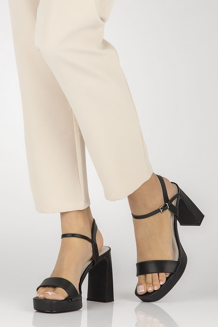 Sandały na obcasie Filippo DS4659/23 BK czarne