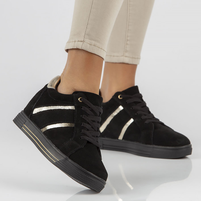 Skórzane Sneakersy Filippo DP3549/22 BK czarne