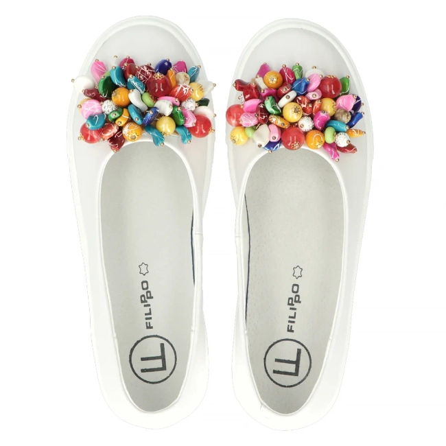 Leather shoes Filippo DP6024/25 WH white