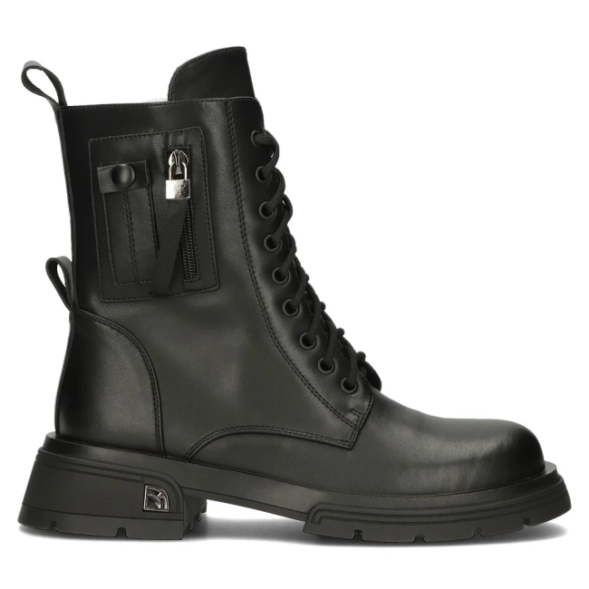 Skórzane botki typu workery Artiker 53C0212 czarne