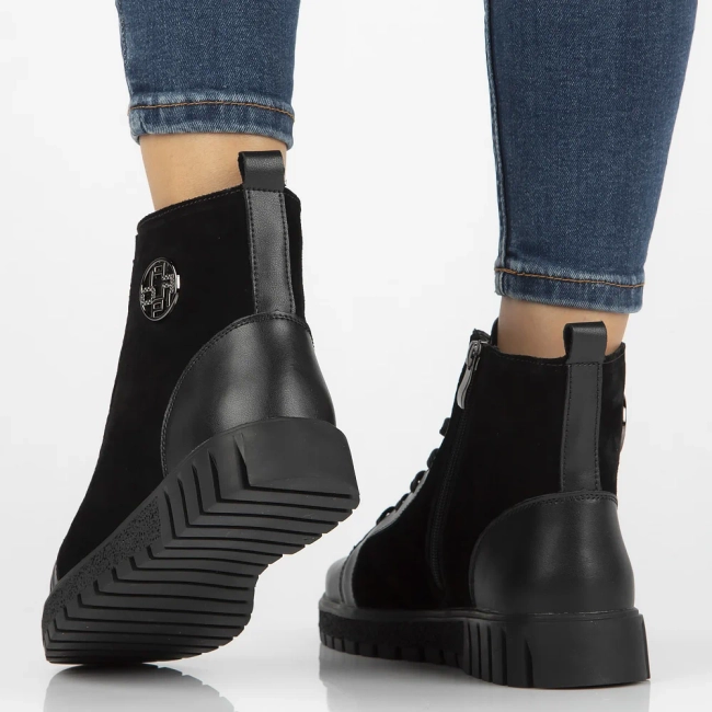 Leather ankle boots DBT6359/24 BK black