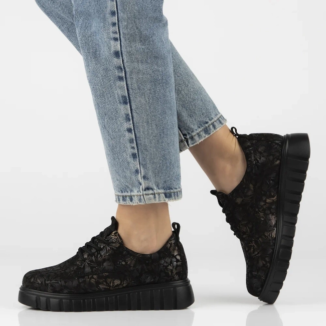 Leather sneakers Filippo DP6846/25 BK FL black