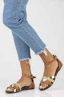 Leather sandals Filippo 40225 brown-gold