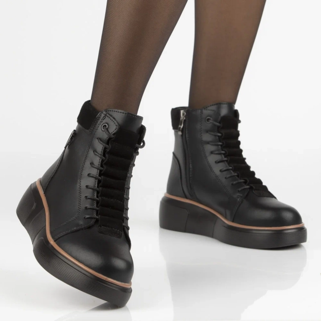 Leather ankle boots Filippo DBT7128/25 BK black