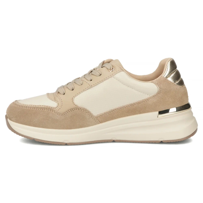 Skórzane sneakersy Filippo DP7106/25 BE beżowe