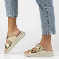 Skórzane klapki Filippo DK7044/25 GO złote