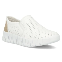 Skórzane półbuty na platformie Filippo DP6081/24 WH białe