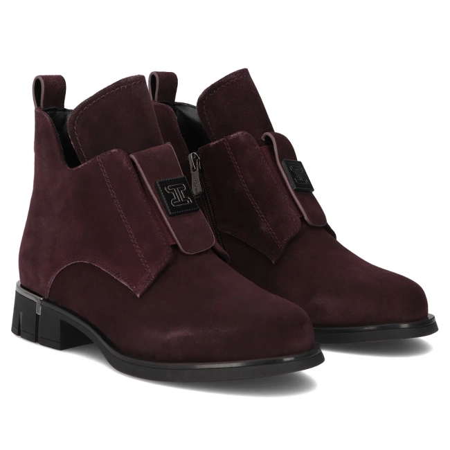 Leather ankle boots DBT7244/25 BG burgundy