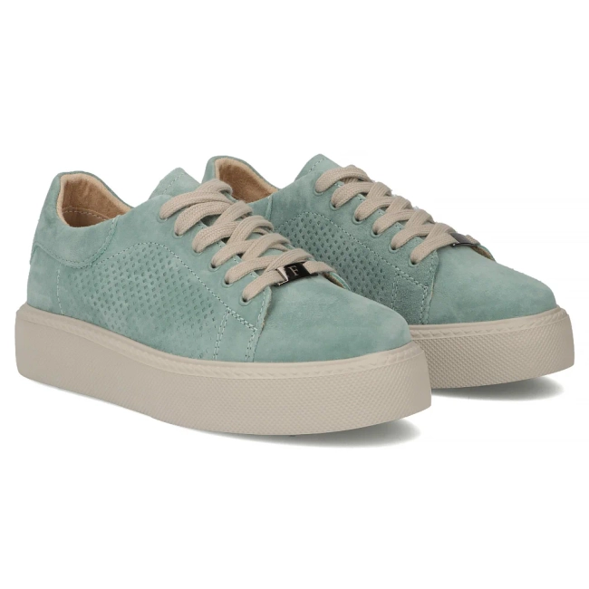 Skórzane sneakersy Filippo DP7502/26 GE zielone