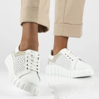 Skórzane Sneakersy Filippo DP6164/24 WH białe