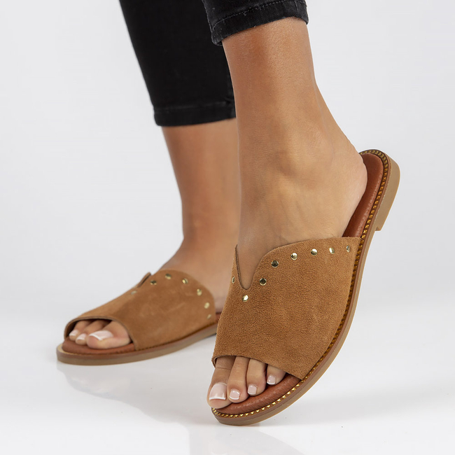 Leather Slippers Filippo LH-425 camel