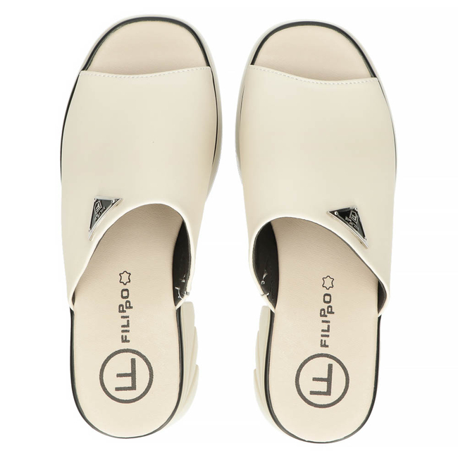 Leather flip-flops Filippo DK4616/23 BE beige