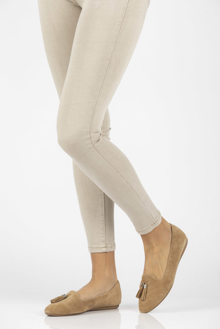 Skórzane lordsy Filippo DP2025/21 BE beżowe