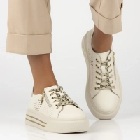 Leather sneakers Filippo DP6704/25 BE beige
