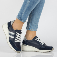 Skórzane półbuty Filippo DP1420/20 NV granatowe