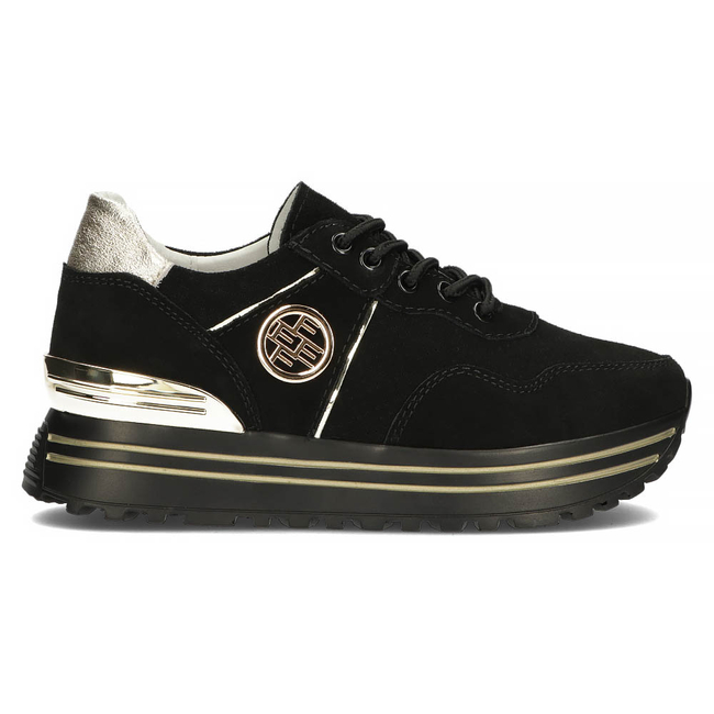 Leather Sneakers Filippo DP3538/22 BK GO black