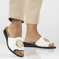 Leather flip-flops Filippo DK7042/25 WH white