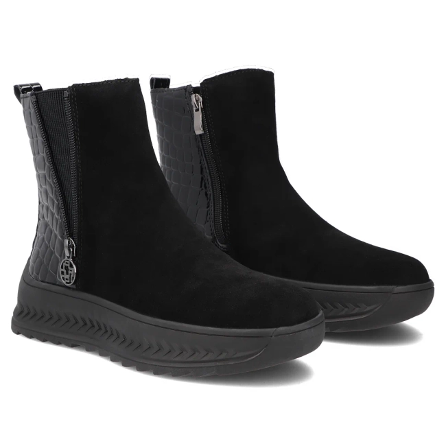 Leather platform ankle boots Filippo DBT8268/26 BK black