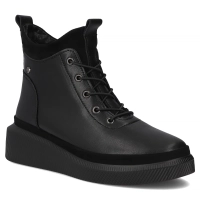 Skórzane botki na platformie Filippo DBT4799/25 BK czarne