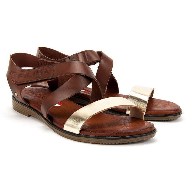 Filippo Sandals 2022 Chocolate + Gold